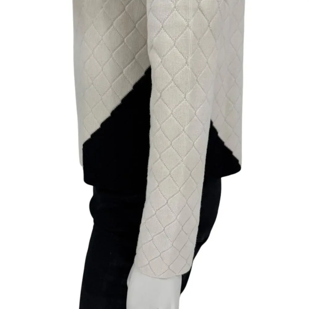 Chanel Ivory Quilted CC Logo Sweater – Size 42 (FR)